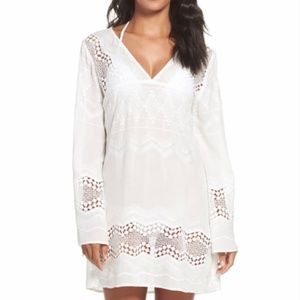 NWT La Blanca White Lace Crochet Coverup